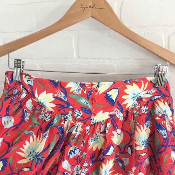 Anthropologie x The Korner Mini Tennis Skirt Coquette Floral Red Yellow Flowy M - Picture 7 of 13